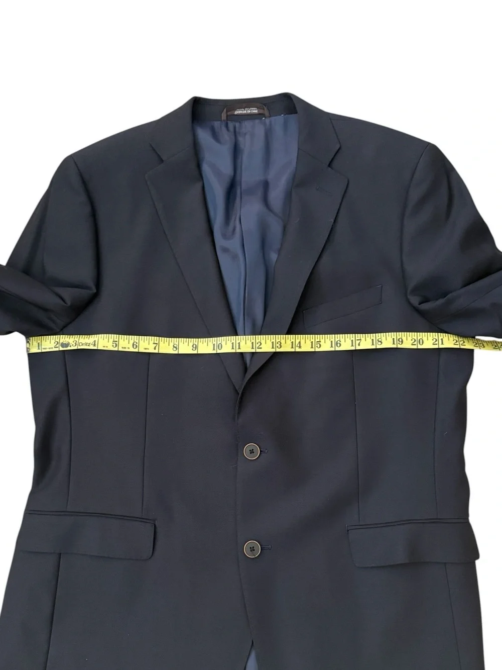Black Brown 1826 44R Wool Sport Coat Navy Blue Italian Fabric 2-Button Blazer